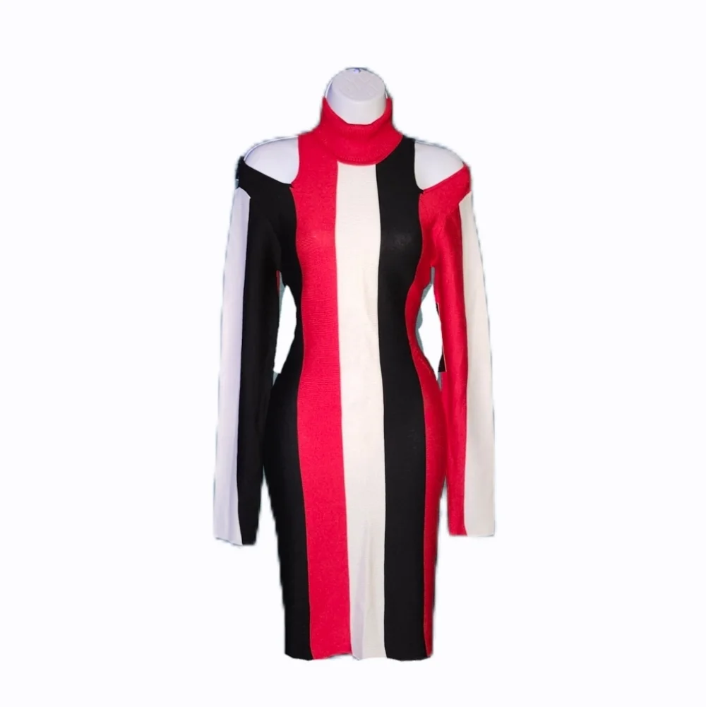 Almost Famous | Striped Off Shoulder Dress - Picture 3 of 6